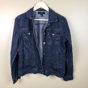 FOREVER 21 Faded Black 4 Pocket Jean Jacket, S